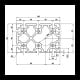 Aliuminio profilis 80x120mm  - 8mm lizdas - 1000mm